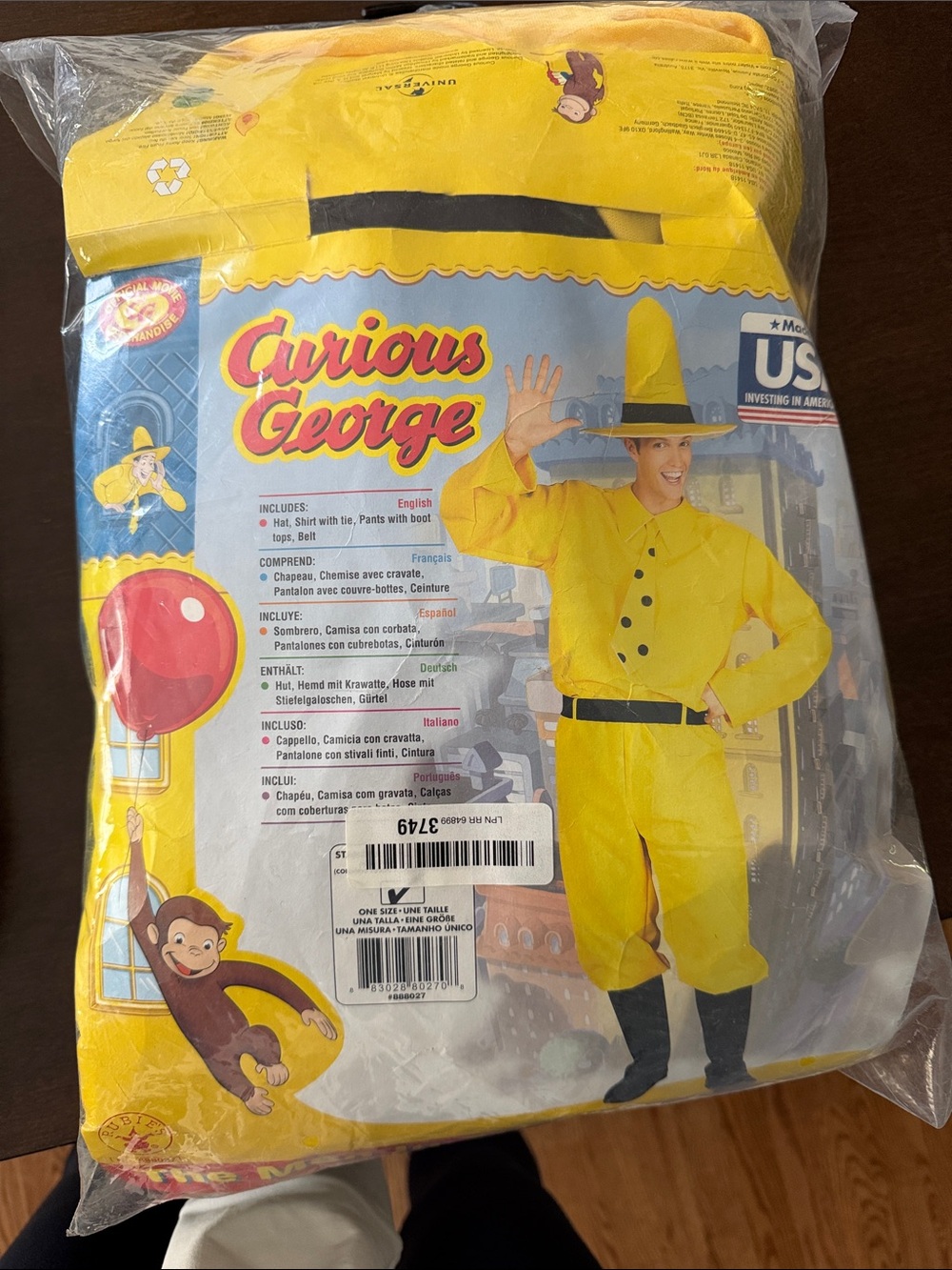 Yellow Man in the Yellow Hat Adult Costume